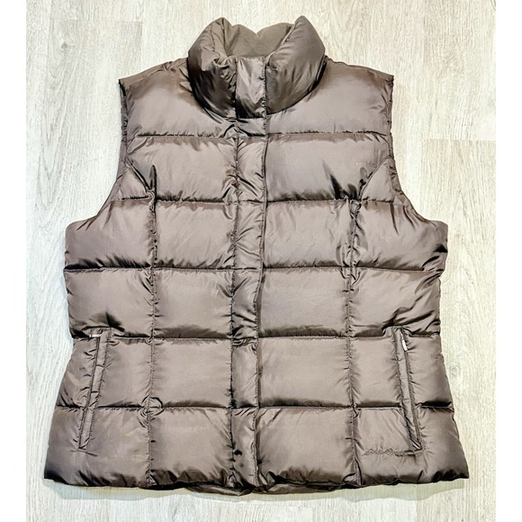 Eddie Bauer Jackets & Blazers - Eddie Bauer Full Zip Quilted Puffer Vest Women's XL Brown Premium Goose Down